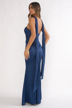 Veradis Strapless Scarf Maxi Dress Navy