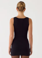 Amaris Knit Mini Dress - Black
