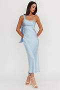 Carmel One-Shoulder Sash Maxi Dress Baby Blue