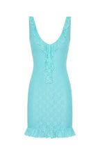 Take A Bow Mini Dress Aqua