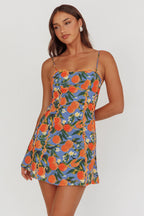 Chamberlain Scallop Trim Mini Dress Citrus Orange