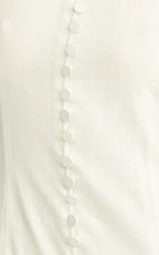 Cortez Maxi Dress - Square Neck Button Down Dropped Waist Dress in White