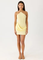 Keanu Cupro Mini Dress - Yellow
