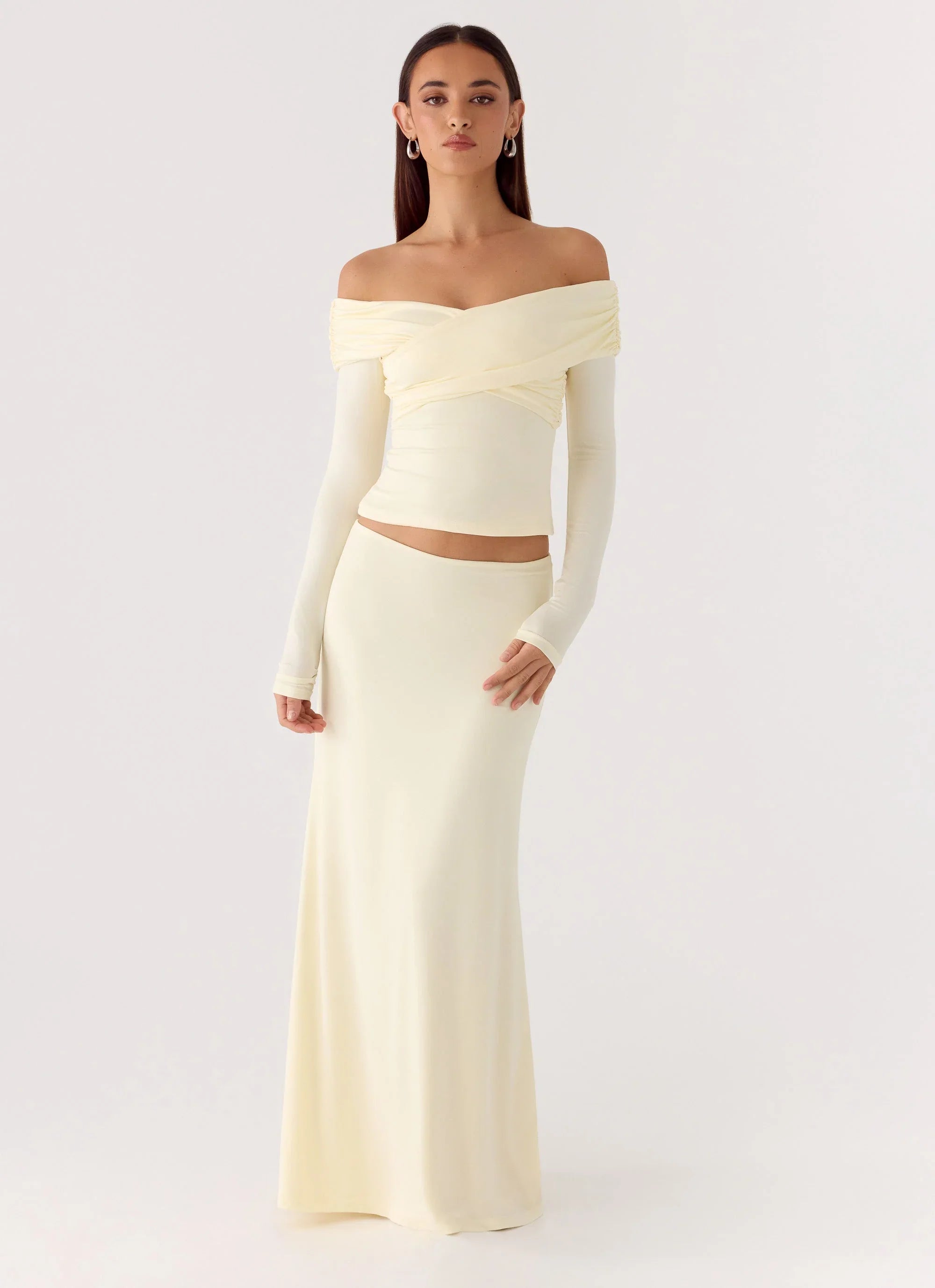 Like A Flower Maxi Skirt - Lemon Yellow