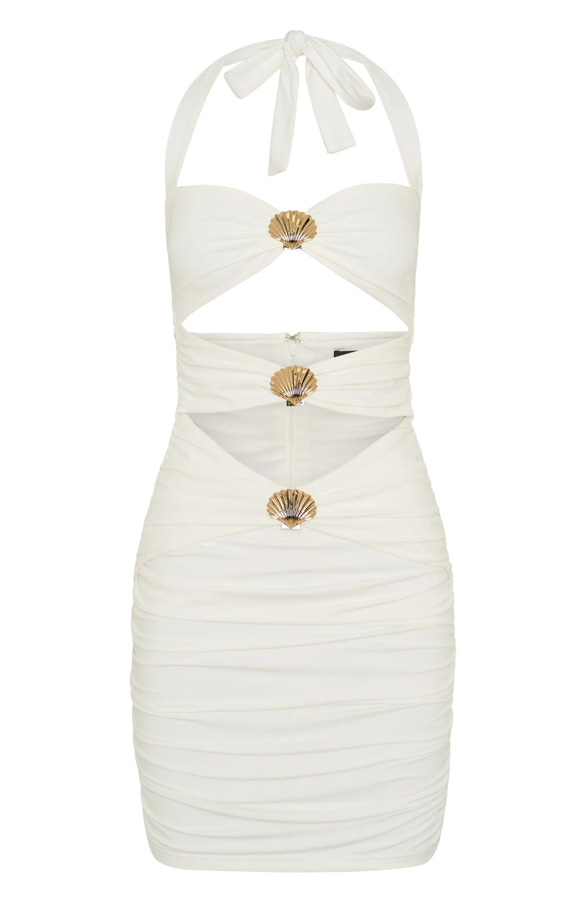 Stepping Back Mini Dress White