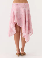 Kia Low Rise Asymmetrical Midi Skirt - Vintage Floral
