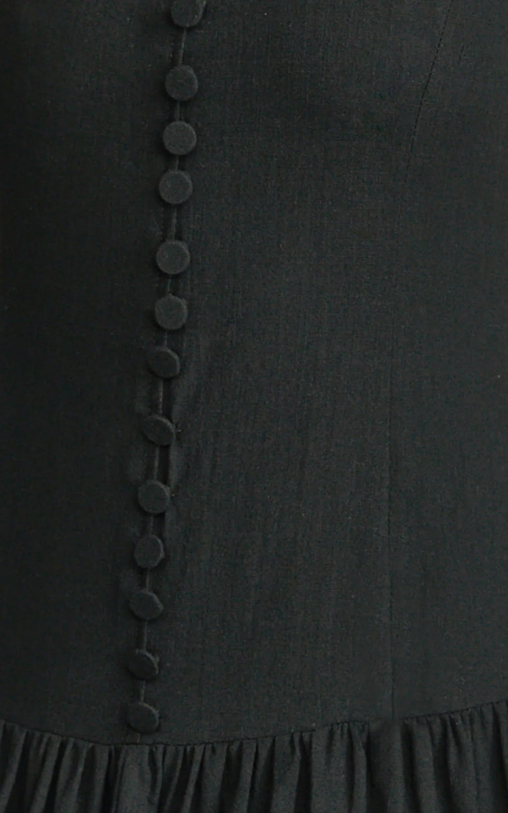 Cortez Maxi Dress - Square Neck Button Down Dropped Waist Dress in Black