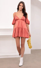 Baby Doll Dress in Coral