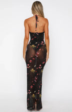 I Only Wish Halter Maxi Dress Lace And Bloom
