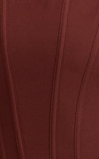 Jonas Maxi Dress - Strapless Corset Bodice Draped Waist Skirt Dress in Chocolate
