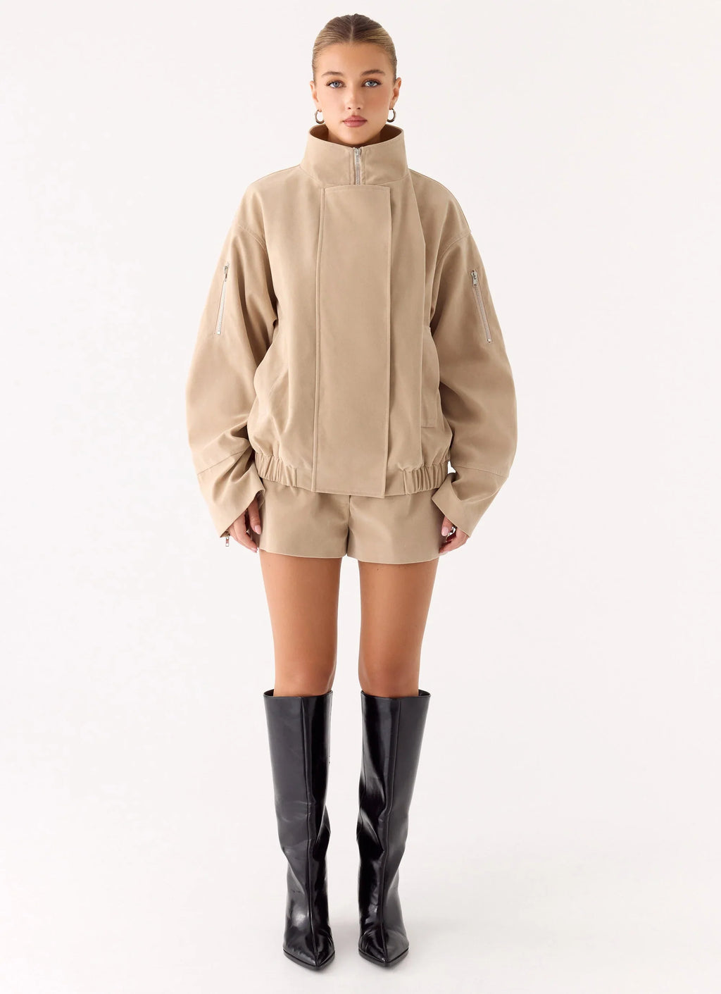 Marlow Faux Suede Jacket - Cream