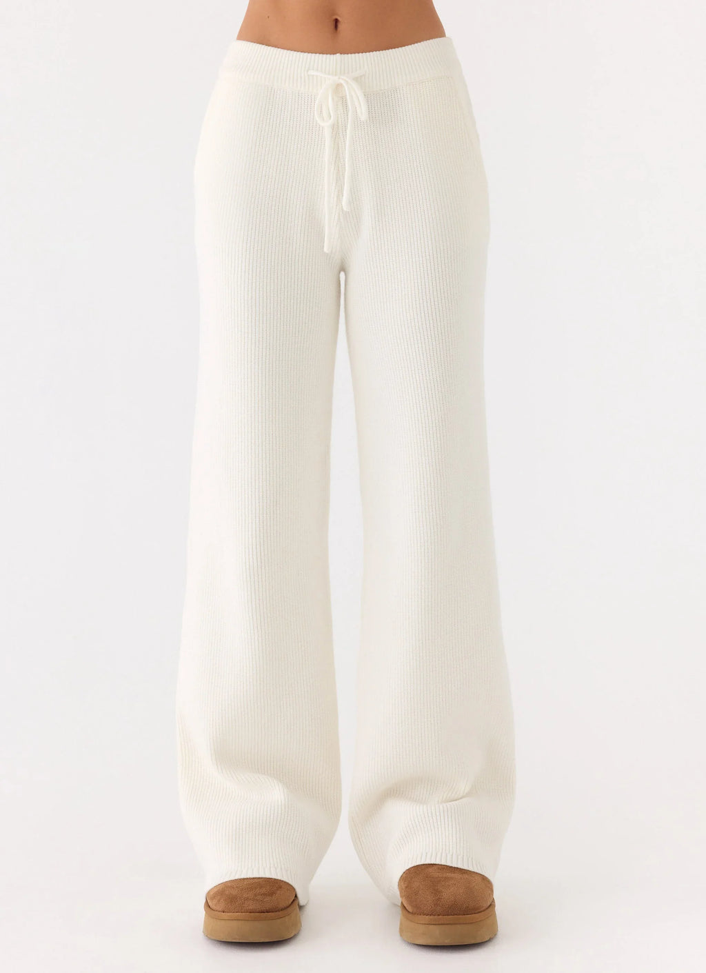 Harrison Low Rise Knit Pants - Ivory