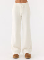 Harrison Low Rise Knit Pants - Ivory