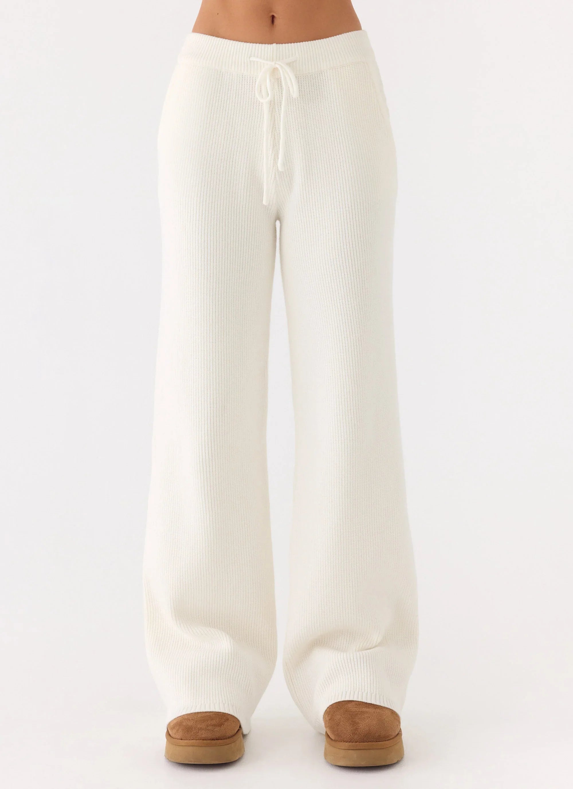 Harrison Low Rise Knit Pants - Ivory