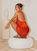 Cyna Cowl Mini Dress - Scarlet Blur
