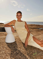 Stay With Me Frill Maxi Dress - Buttercream