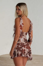 Never Again Mini Dress Amber Bloom