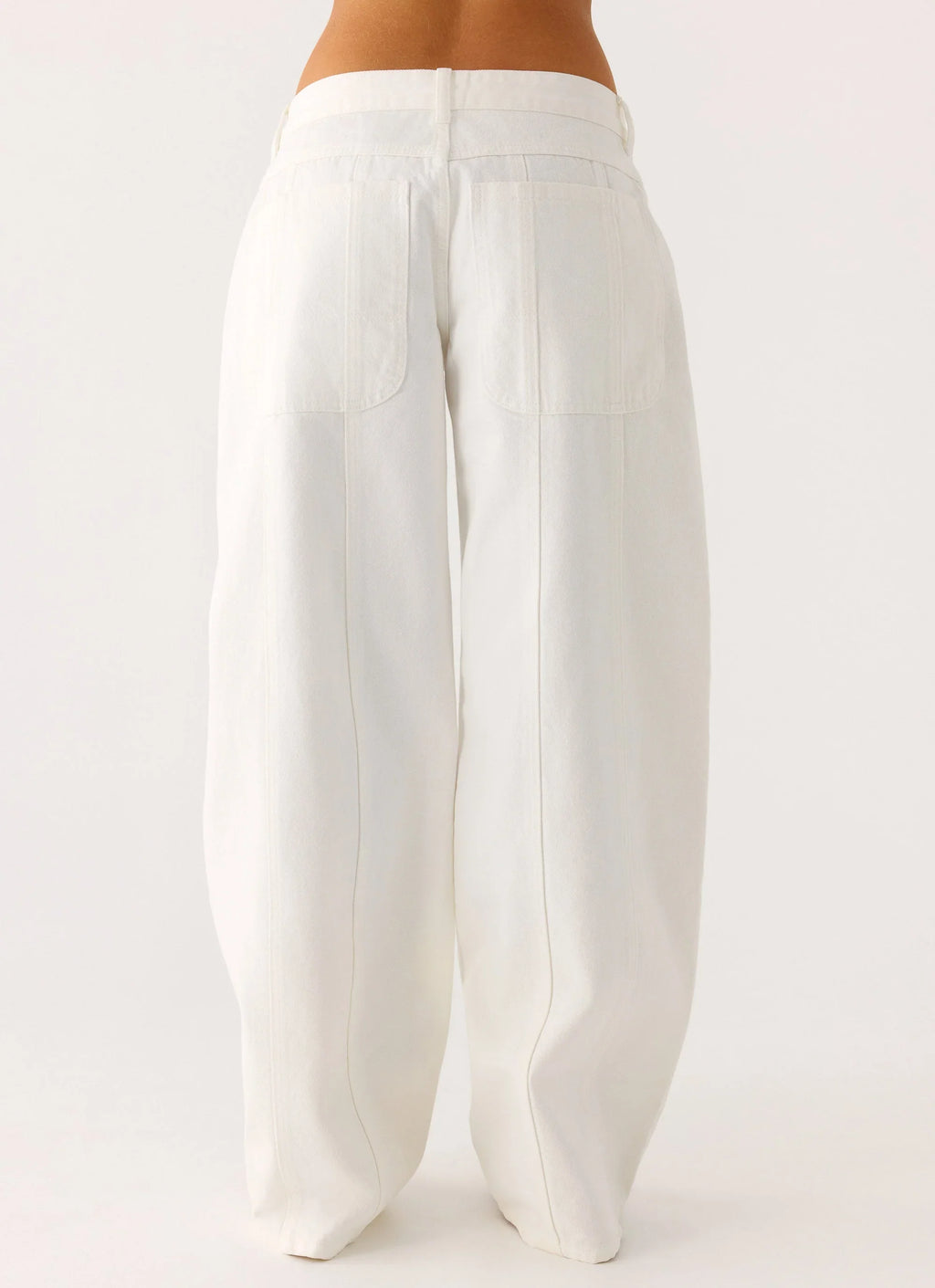 Johnny Low Rise Wide Leg Denim Jeans - White