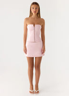 All My Ladies Strapless Corset Top - Petal Pink
