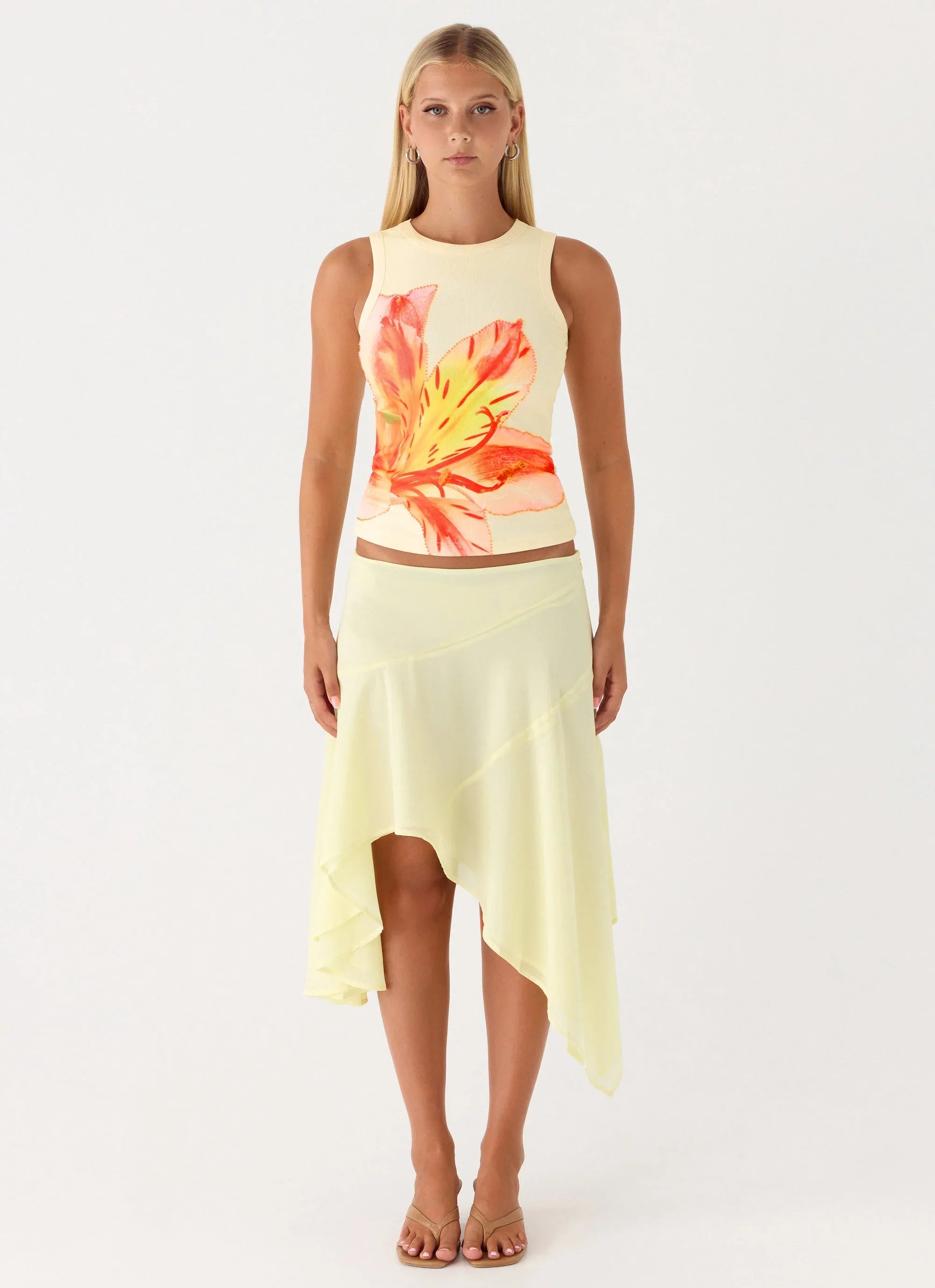 Jacqui Beaded Tank Top - Yellow