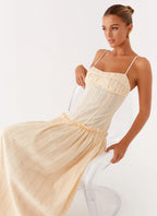 Jacinda Drop Waist Maxi Dress - Cream