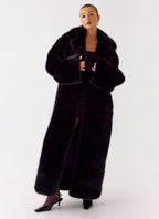 Kamil Faux Fur Maxi Coat - Black