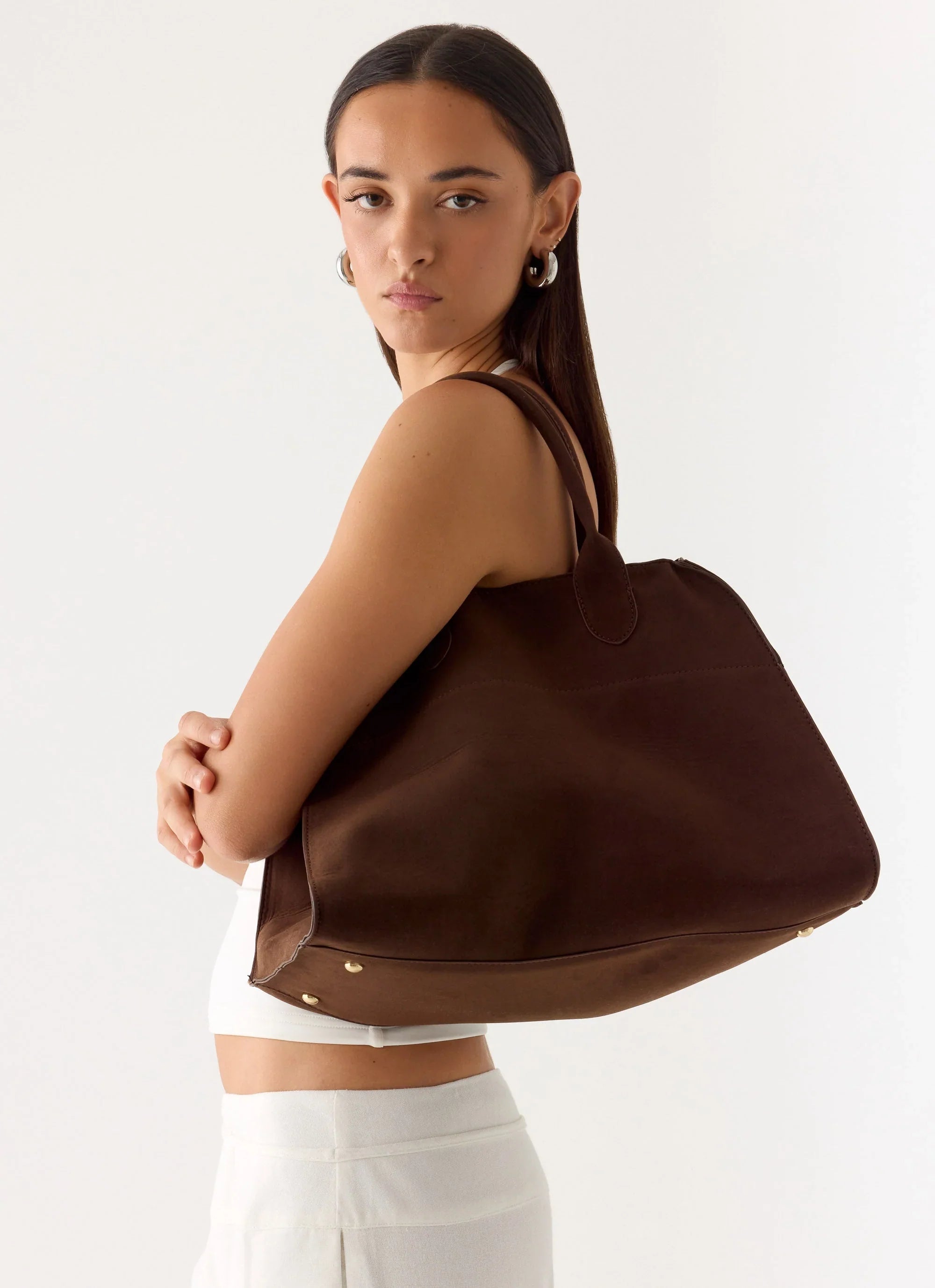 Twilight Drift Faux Suede Bag - Espresso