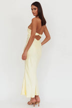 Jassinta Keyhole Bust Maxi Dress Lemon