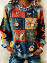 Women's Casual Printed Long-Sleeve Sweatshirt
