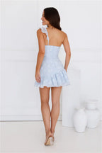 Aesthetic Evenings One Shoulder Mini Dress Blue