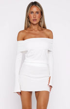 Parental Guidance Knit Mini Dress White