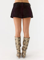 Jeremy Faux Suede Shorts - Black