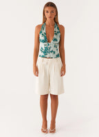 Lets Pretend Halterneck Top - Cloud Nine Floral