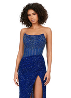 Ashley Lauren 11238 Corset Bustier Gown Wrap Skirt Evening Prom Dress