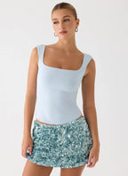 Guessing Games Top - Misty Blue