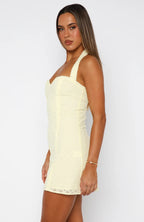 So Curious Mini Dress Lemon