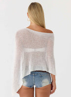 Yas Knit Cape - Off White