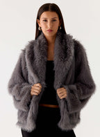 Katiana Faux Fur Jacket - Grey