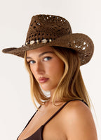 Coco Twist Straw Cowboy Hat - Chocolate