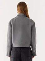 Enzo Faux Wool Jacket - Grey