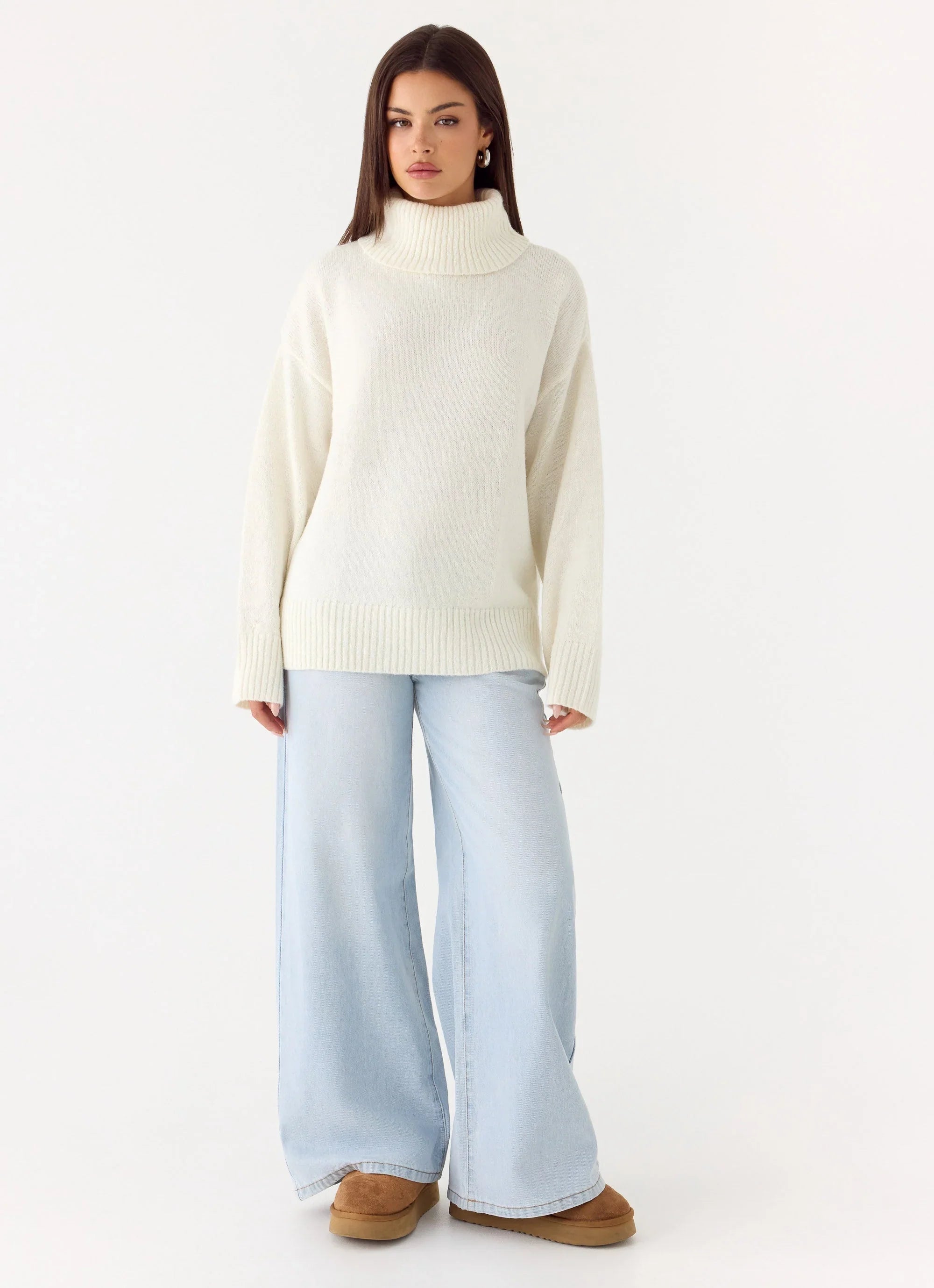 Gabrielle Knit Sweater - Ivory Cream
