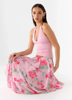 Roll Out Halter Top - Petal Pink