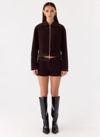 Jeremy Faux Suede Shorts - Chocolate