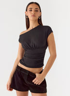 Jeremy Faux Suede Shorts - Black