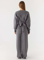 Harrison Low Rise Knit Pants - Marle Grey