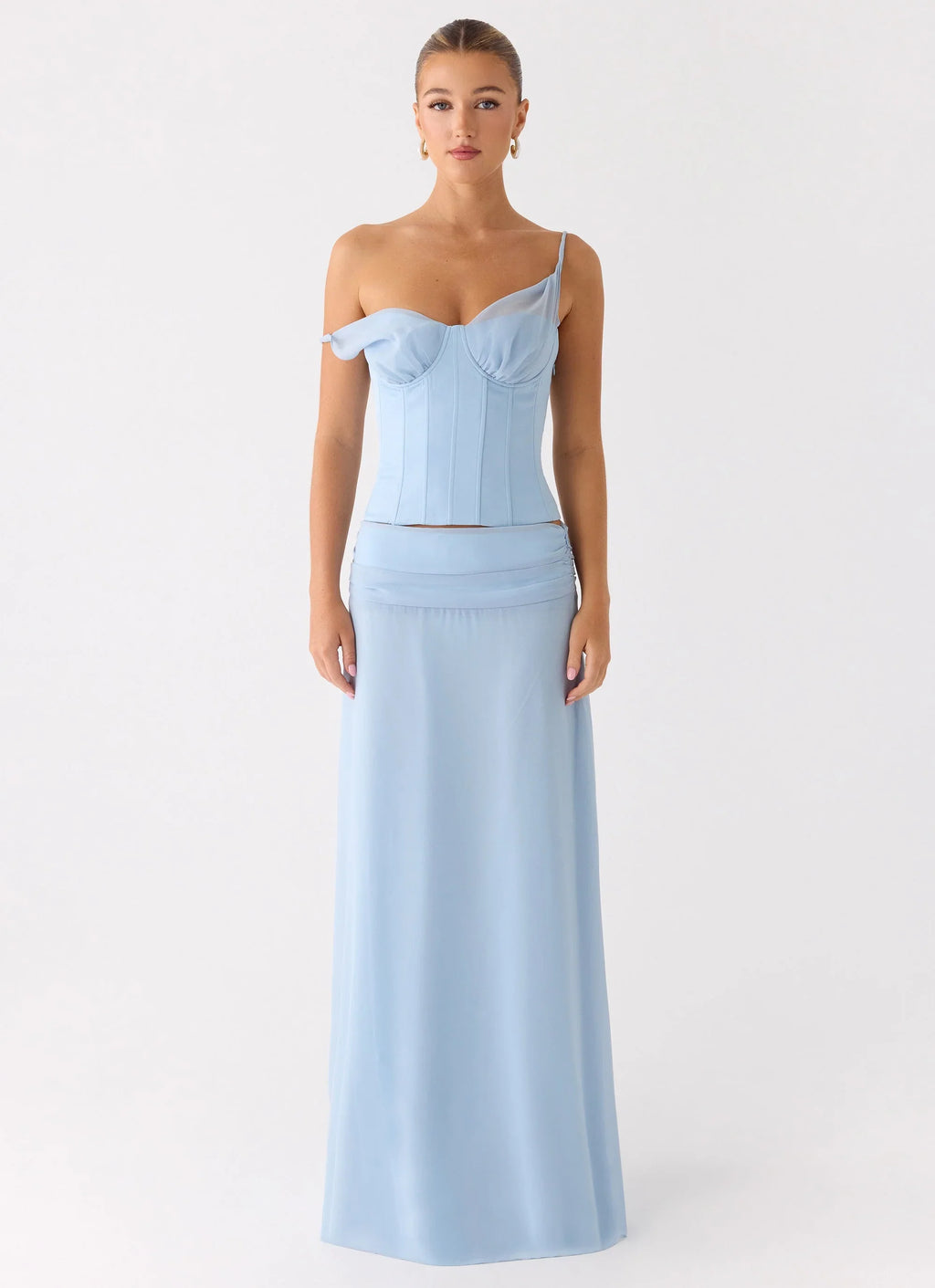Natalya Maxi Skirt - Pale Blue