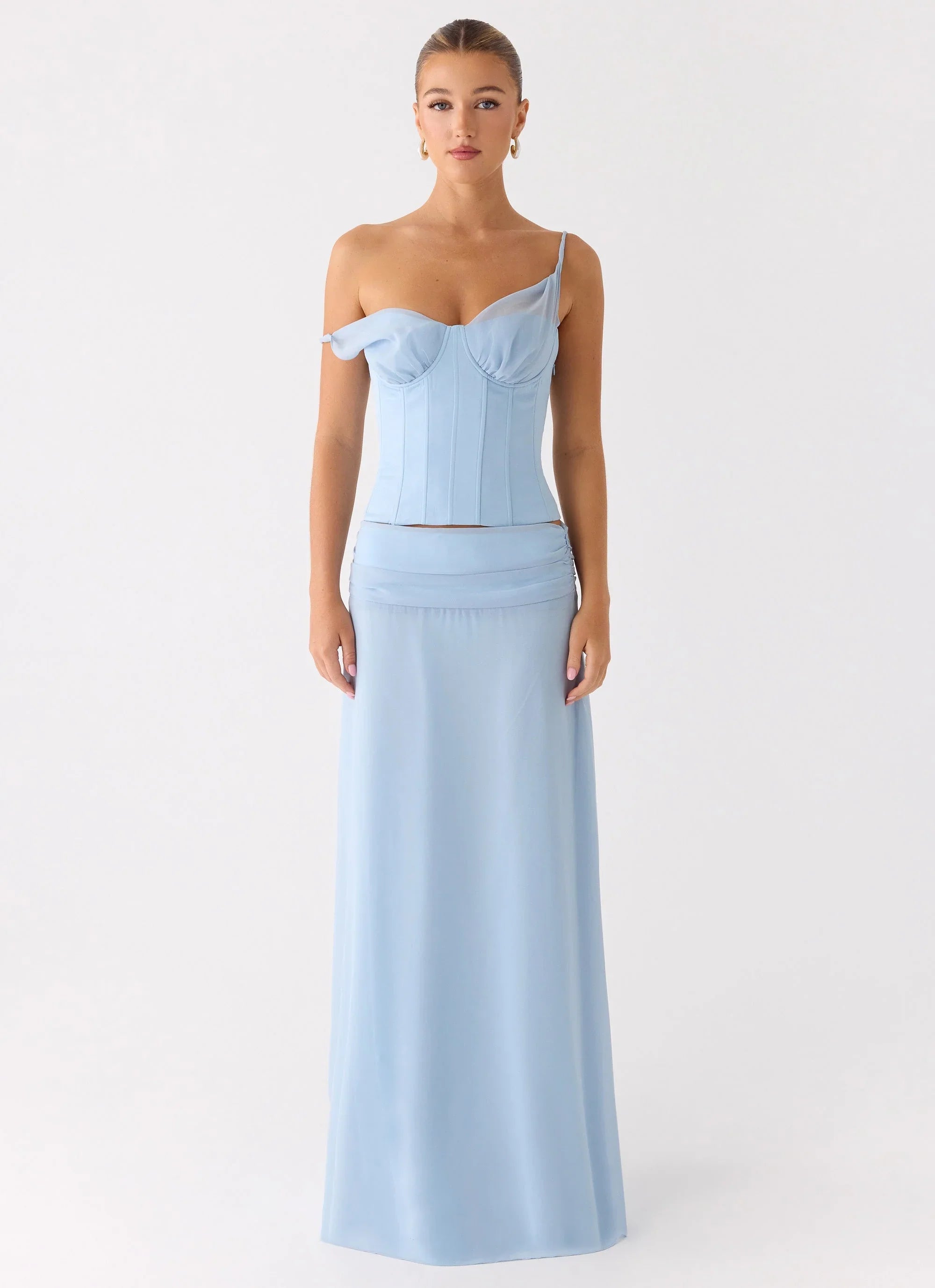 Natalya Maxi Skirt - Pale Blue