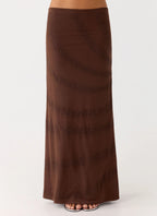 Sweet Sky Beaded Maxi Skirt - Chocolate
